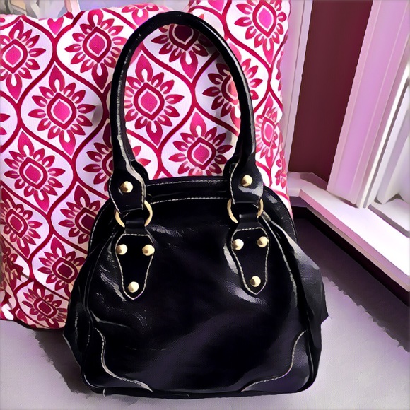 Black patent leather satchel bag - Picture 9 of 9